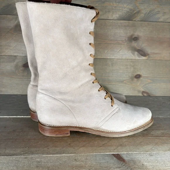 Cole Haan womens size 8.5 shoes brown leather tall lace up boots - Picture 2 of 9